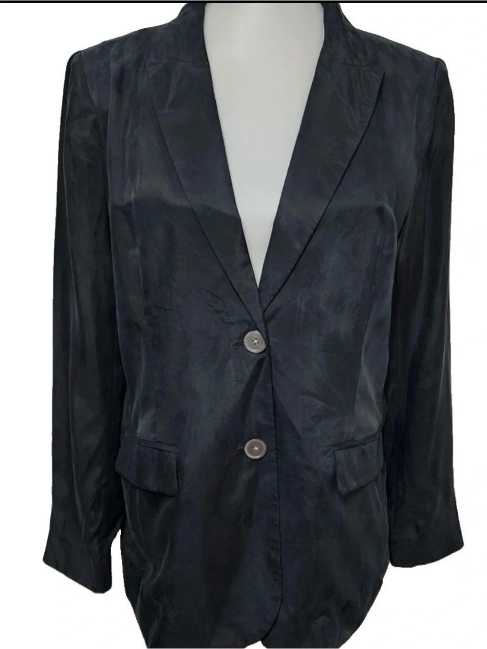 J. Crew Parke Black Limited-Edition Drapey Long In Cupro Blend Blazer Size 4